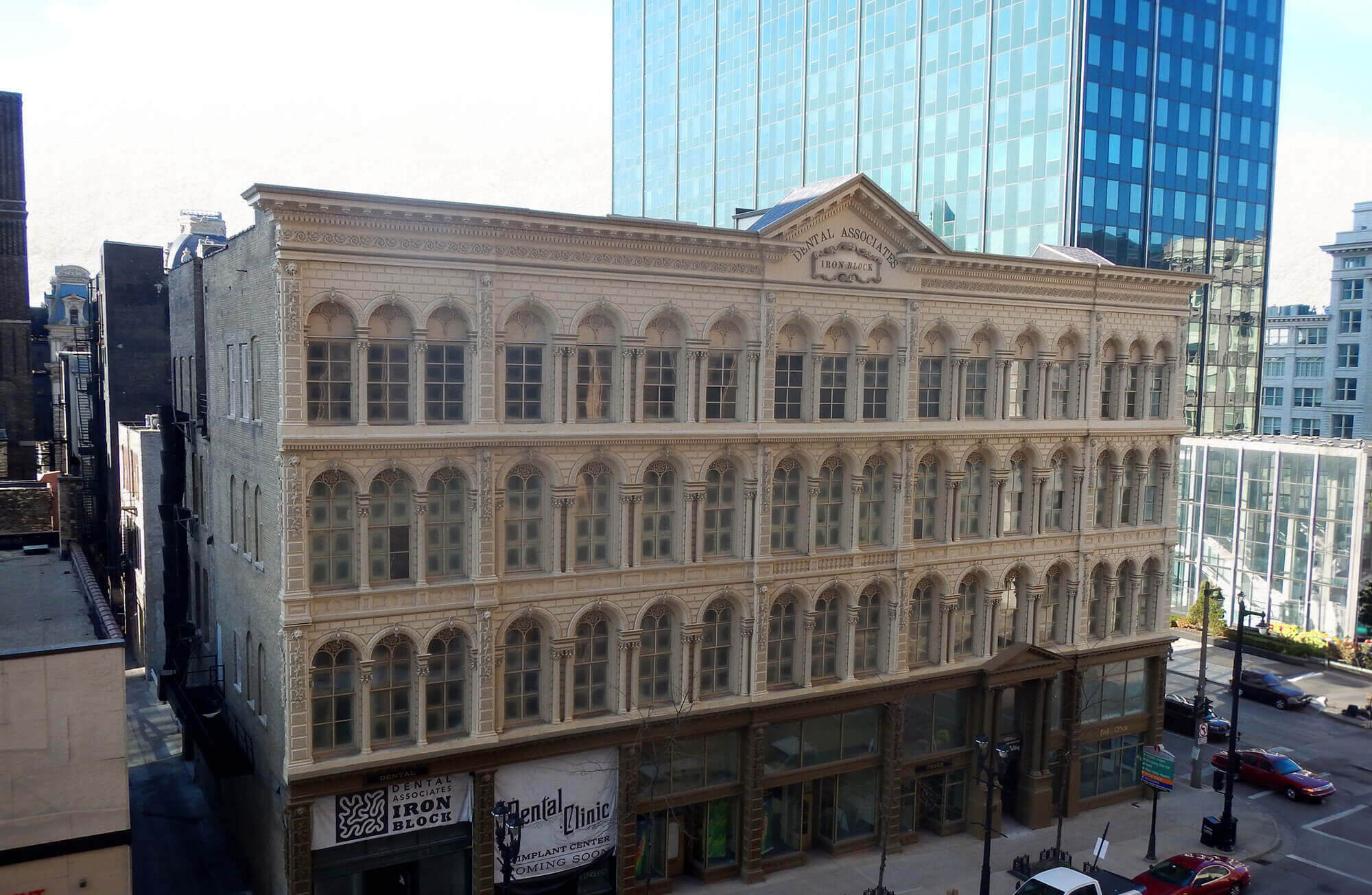 Iron Block Building building restoration work in Milwaukee, WI