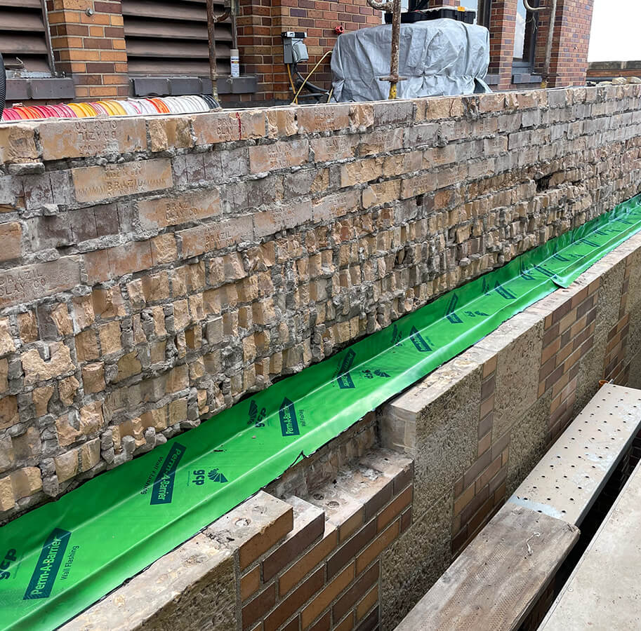 Stone façade restoration for natural building restoration